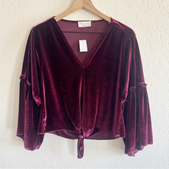 lavender field Tops - Lavender Field • Burgundy Velvet Top